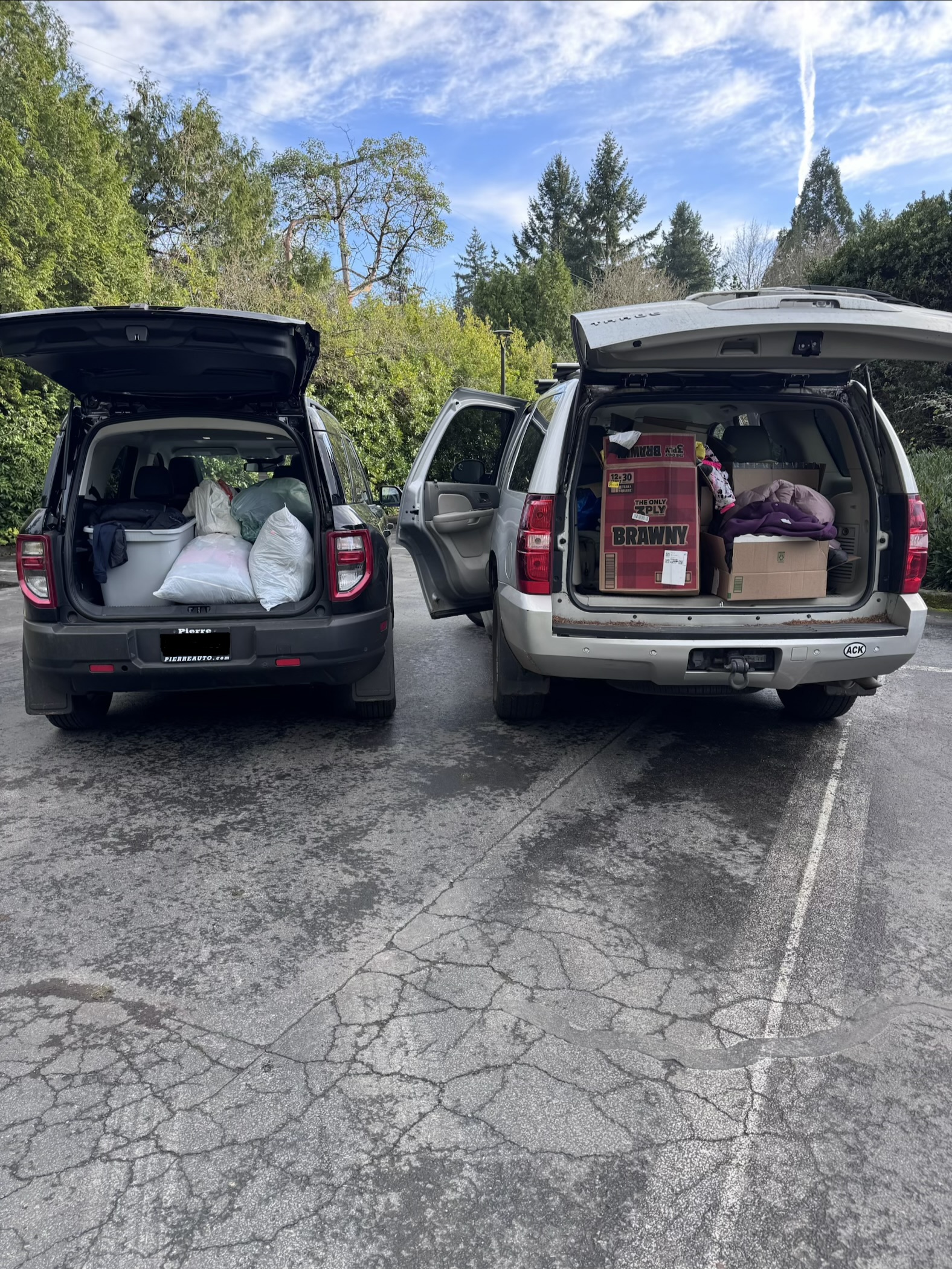 Car full of donations